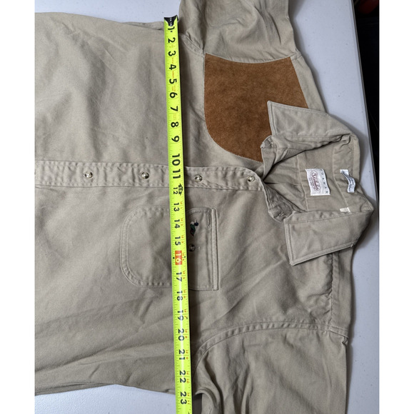 Vintage Shooting Shirt Men's Size L Leather Shoulder Elbow Norman Shirtmakers - Picture 5 of 12